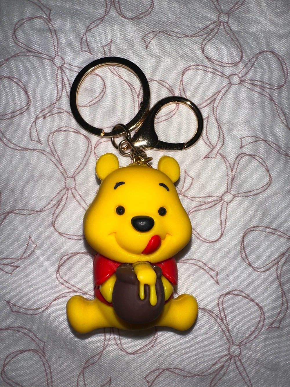 Yellow Winnie-the-Pooh Honey Pot Keychain Plush-Style Toy